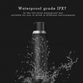 - Foladion Smart Water Bottle 500ml Stainless Steel Black 5