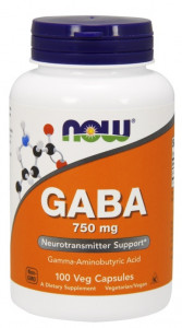  NOW GABA 750 mg Veg Capsules 100  (4384301201)